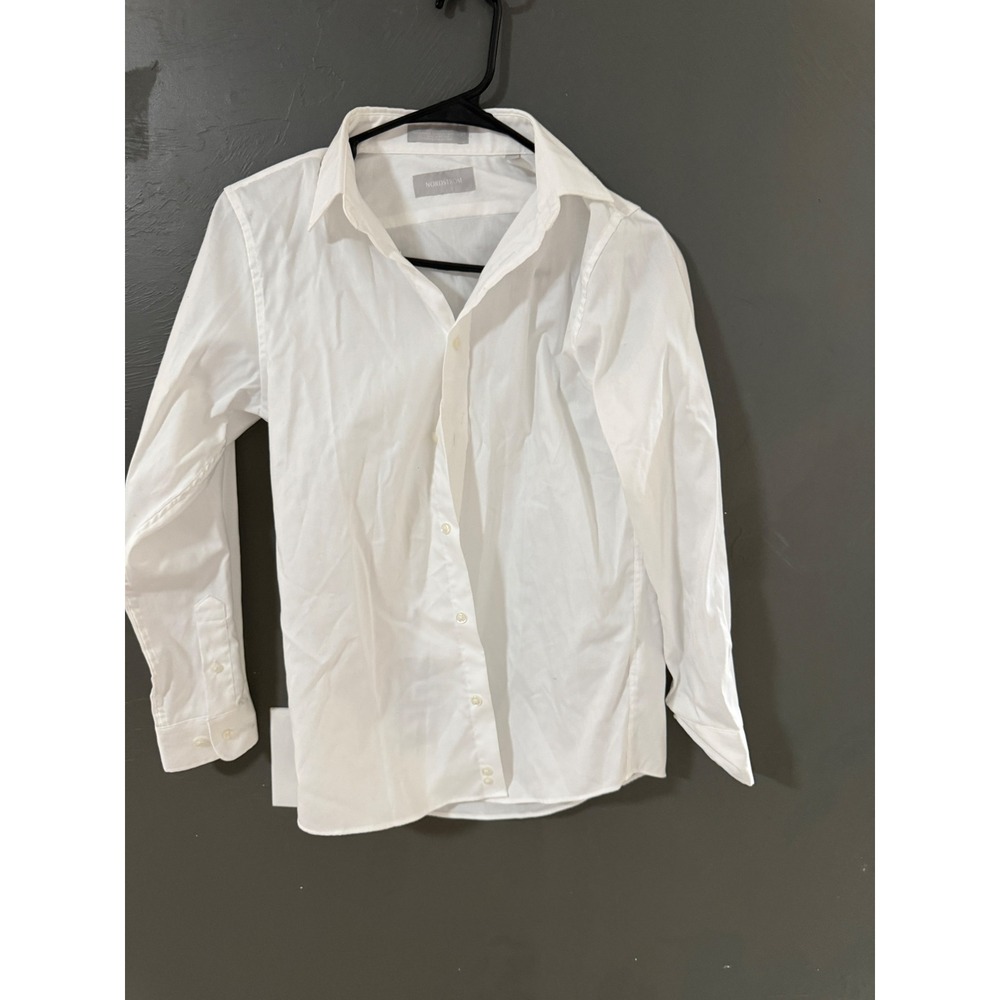 Nordstrom Boys White Non-Iron Supima Cotton Button Down Dress Shirt‎ Size 14 NEW